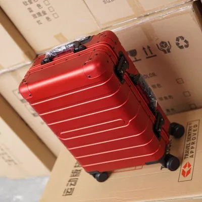 100% Aluminum Shell Suitcase, Rolling Luggage Bag, Metal Material Travel Trolley Box, High