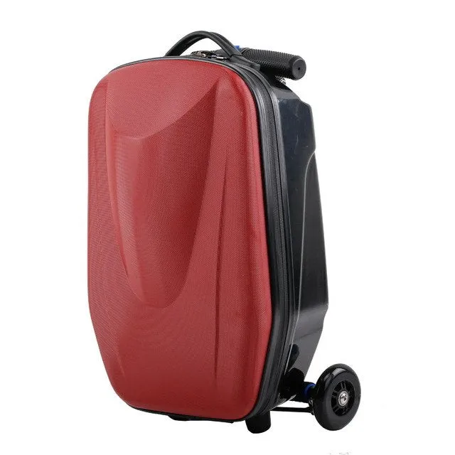 100% Pc Suitcase Fashion Students Scooter Boy Cool 3D Case Carts Extrusion Business Travel