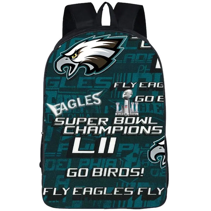 17" 3D Eagles Backpack|NFL Eagles Pattern Backpack|Laptop Bookbag|College Backpack