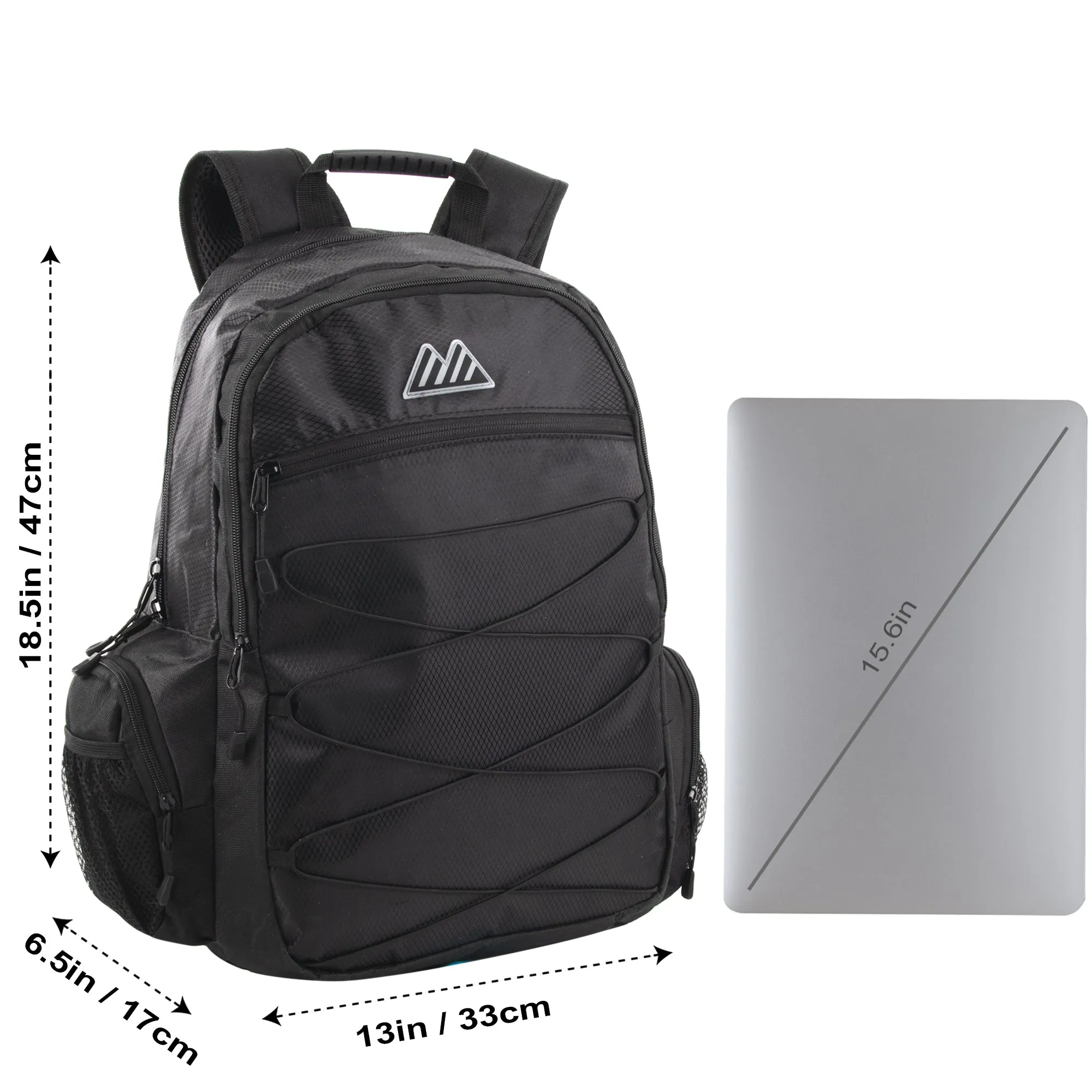 19-inch Bungee Backpack w Laptop Sleeve - Black