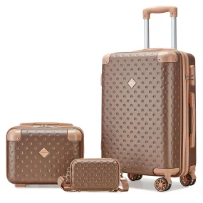 20 Inch Carry On 3 Pieces Set Suitcase with Cosmetic Bag TR011