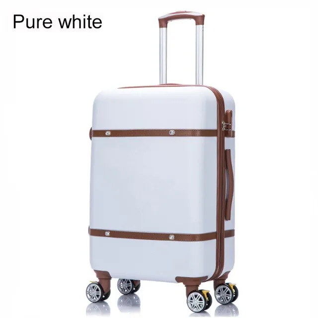 20'24'26' Retro Zipper Spinner Casters With Lock Luggage, Pc Shell Rolling Luggage Bag Trolley Case