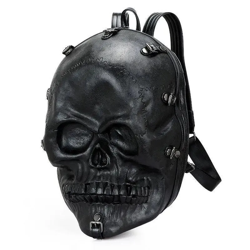 3D Backpack Punk Gothic Ghost Skull Travel Vintage Rivets Bag