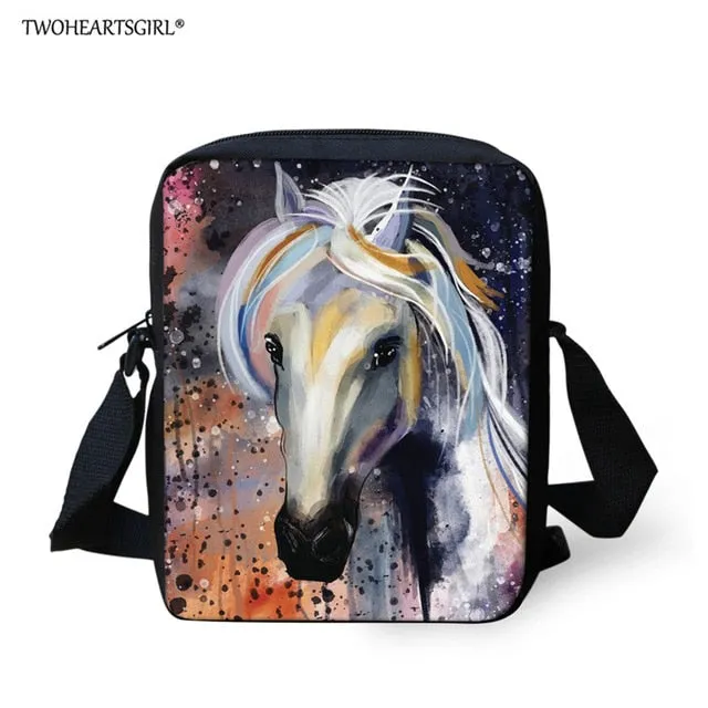 3PCS/SET 3d Crazy Horse Print School Backpack Set for Teenager Girls Boys Cool High School Children Kids Bagpack Child Bookbags