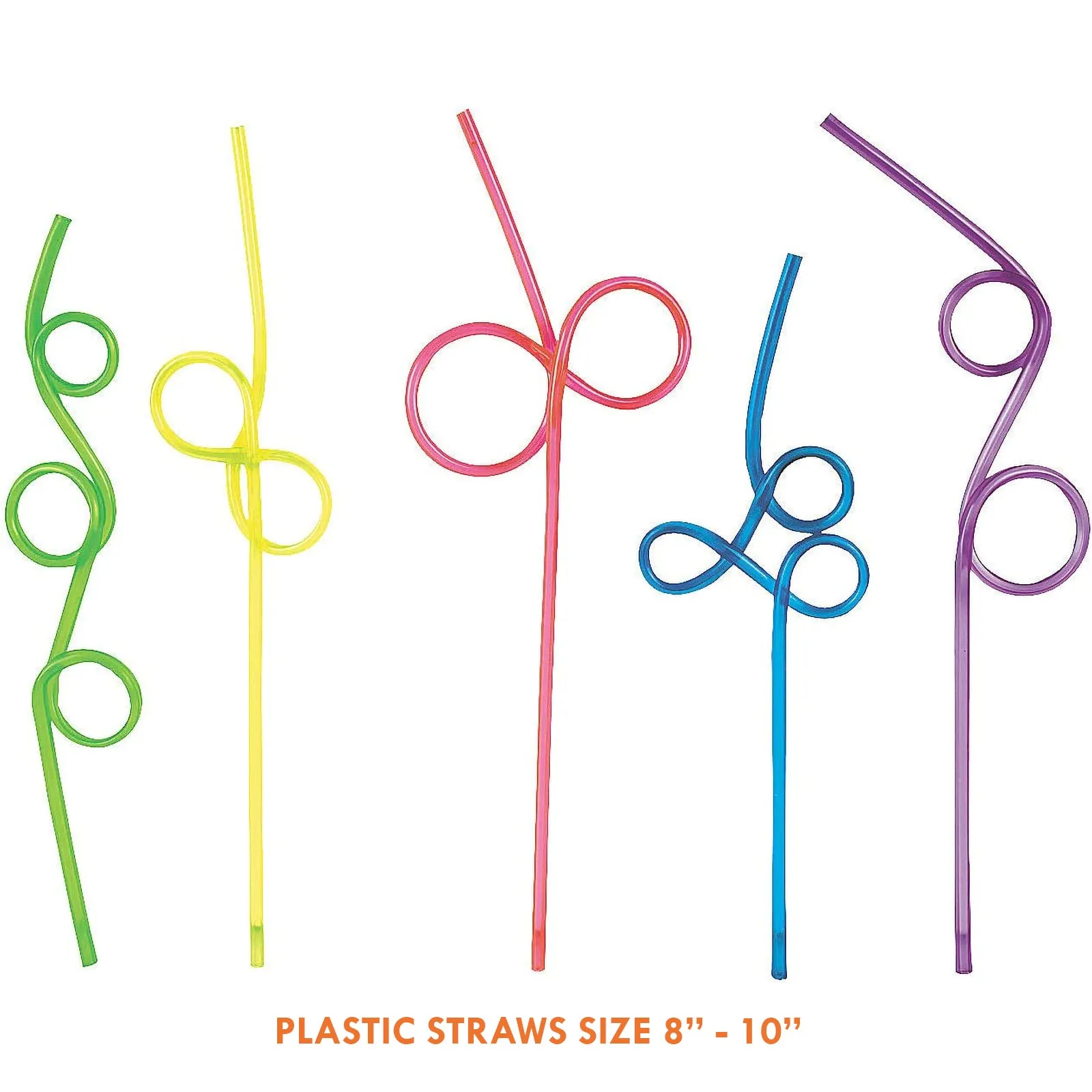 80's and 90's Party Supplies - Neon Treat Bags with Fun Loop Straws for 12 Guests