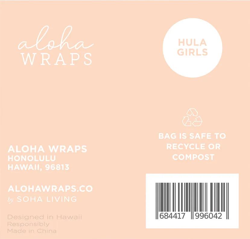 *Aloha Wraps Hula Girls Lunch Bags