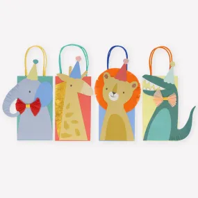 Animal Parade Party Bags, Set of 8 Party Animal Favor Bags from the Meri Meri Animal Parade Collection in 4 Styles, Fun for an Animal or Safari Themed Birthday Party!