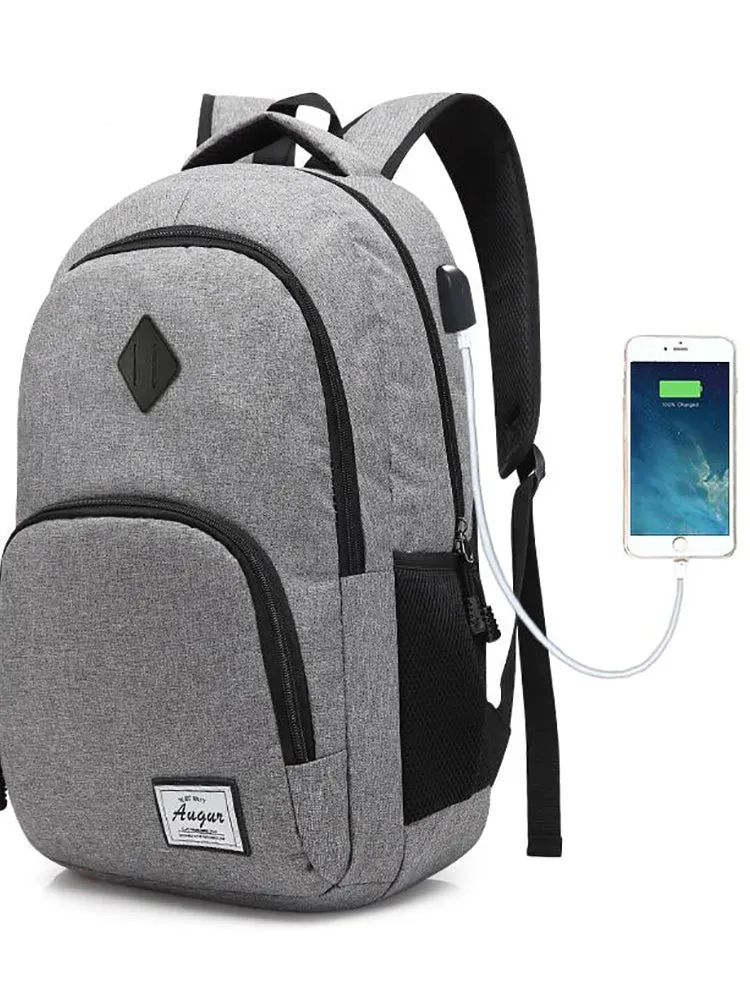 ASHORESHOP Men women Backpacks USB Charging Male Casual Back bag