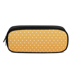 Back to School Supplies-Cool PU Leather Pencil Case for Tweens & Teens. Anime inspired Yellow & Orange Pencil Case