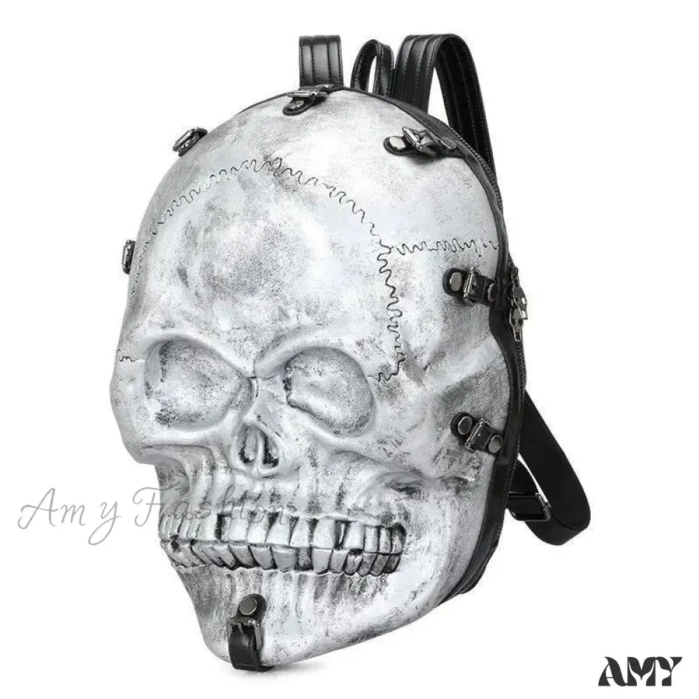 Backpack Travel 3D Bag Ghost Skull Vintage Gothic Punk Rivets