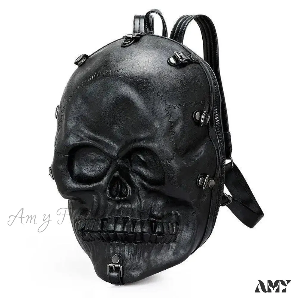 Backpack Travel 3D Bag Ghost Skull Vintage Gothic Punk Rivets