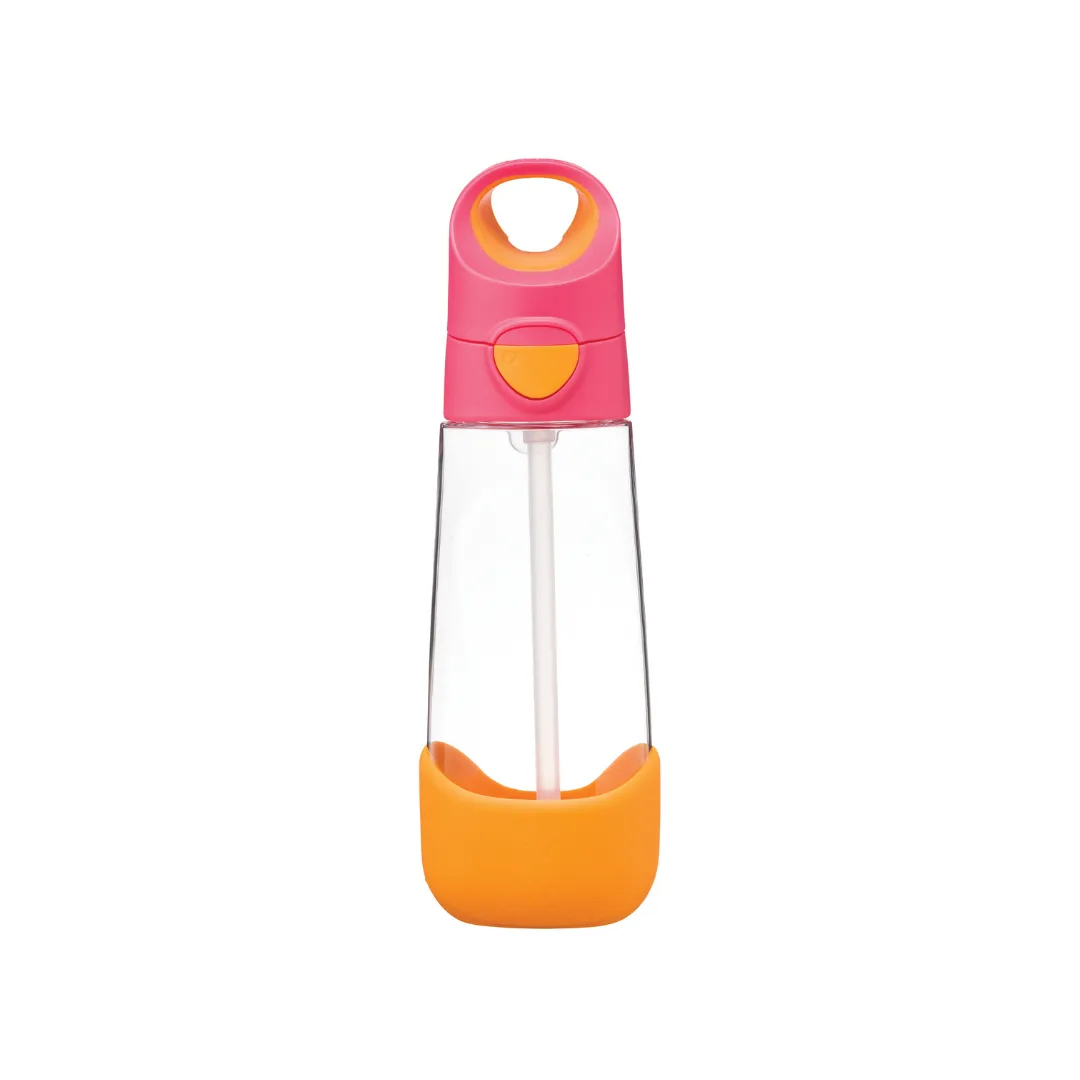 b.box Tritan straw Drink Bottle 600ml  Strawberry Shake Pink Orange