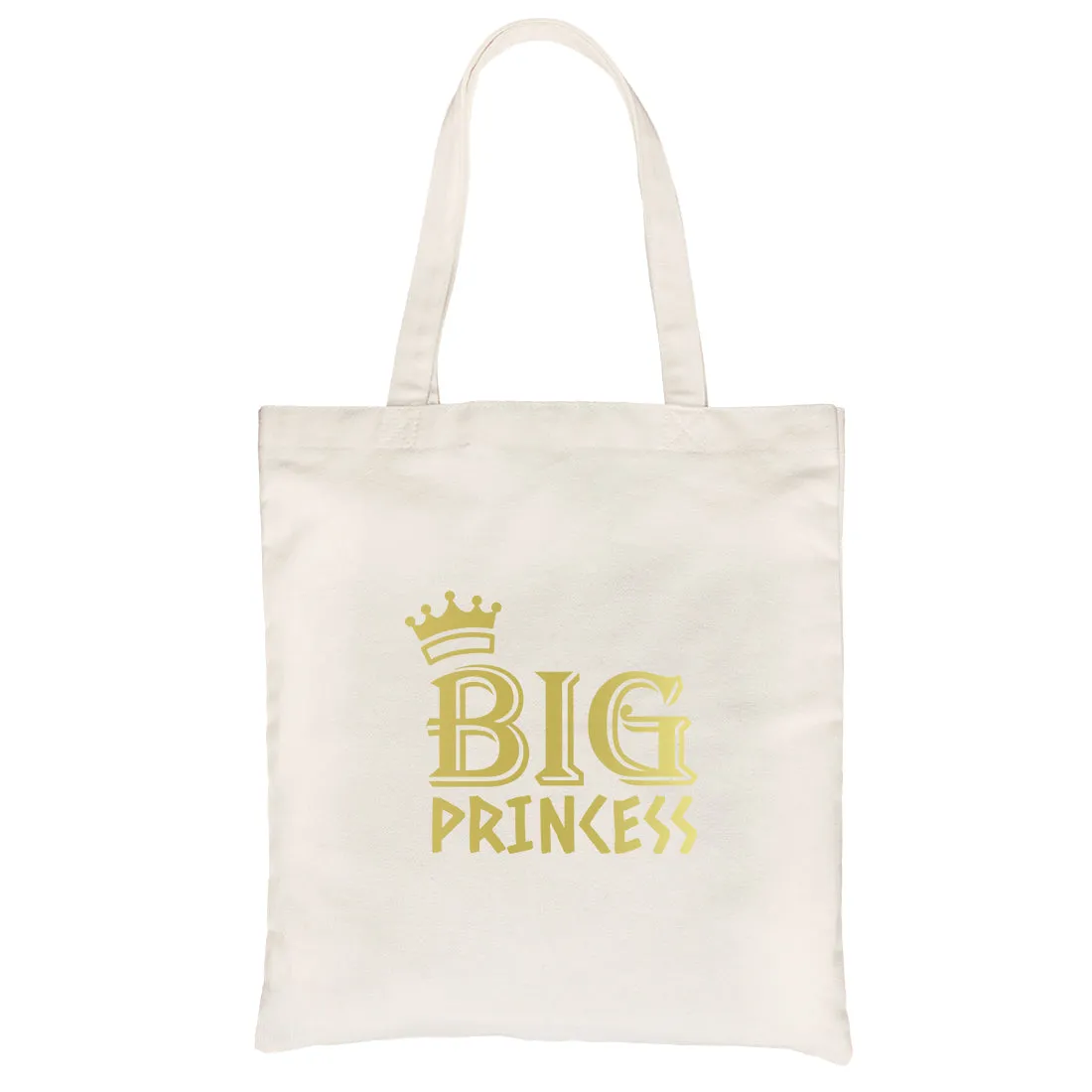 Big Little Princesss-GOLD Canvas Shoulder Bag Rich Humble Sis Gift