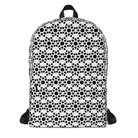 Black and White Dahlia Pattern Backpack