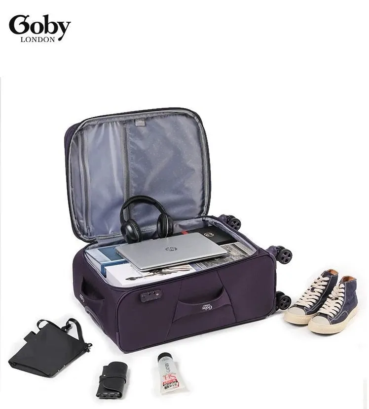 Black Goby London Carry-On Luggage Suitcase 3Pcs Sets On Wheels Oxford Luggage 3006