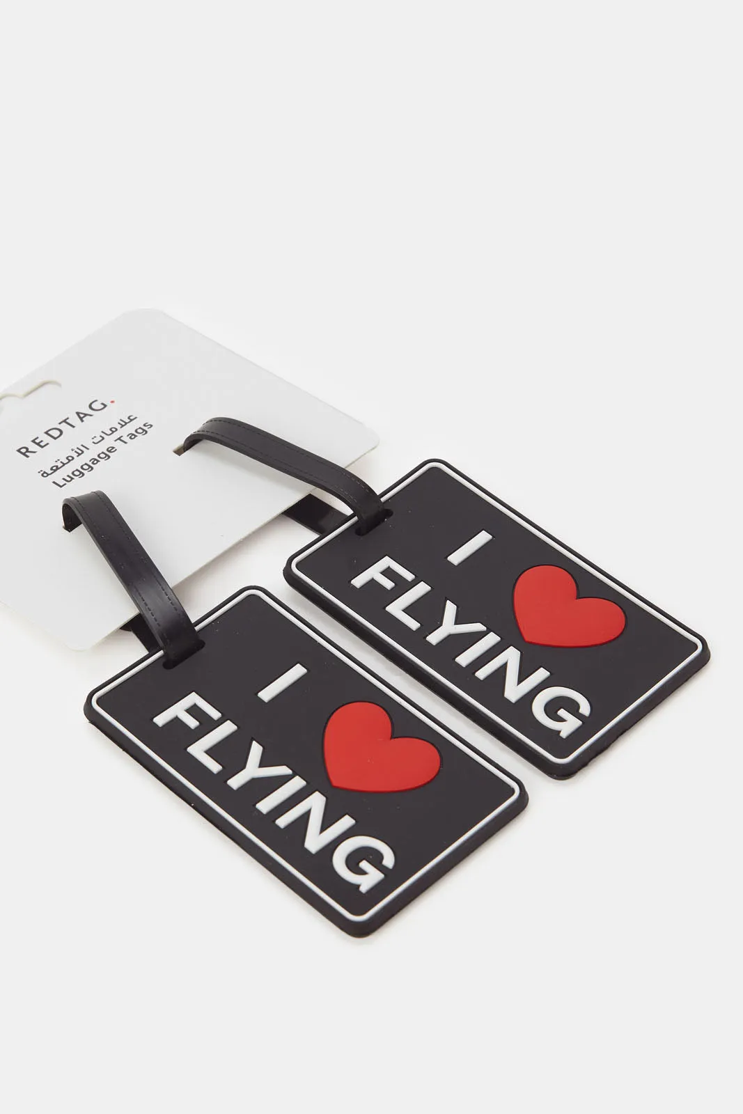 Black I Love Flying Luggage Tags (Pack of 2)