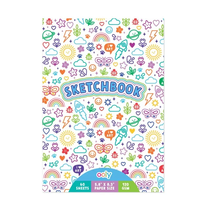 Blank Sketchbook - Colorful Doodles (5.8" X 8.3")(60 pgs)