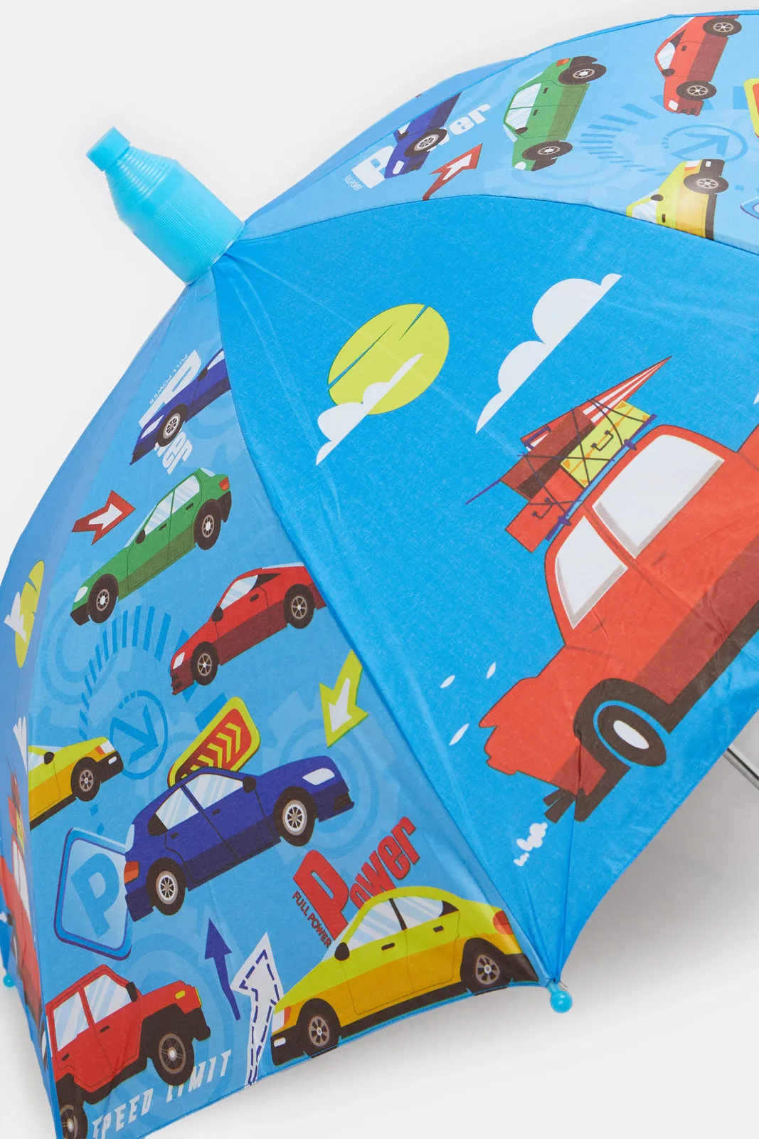 Blue Cars Printed Foldable Umbrella