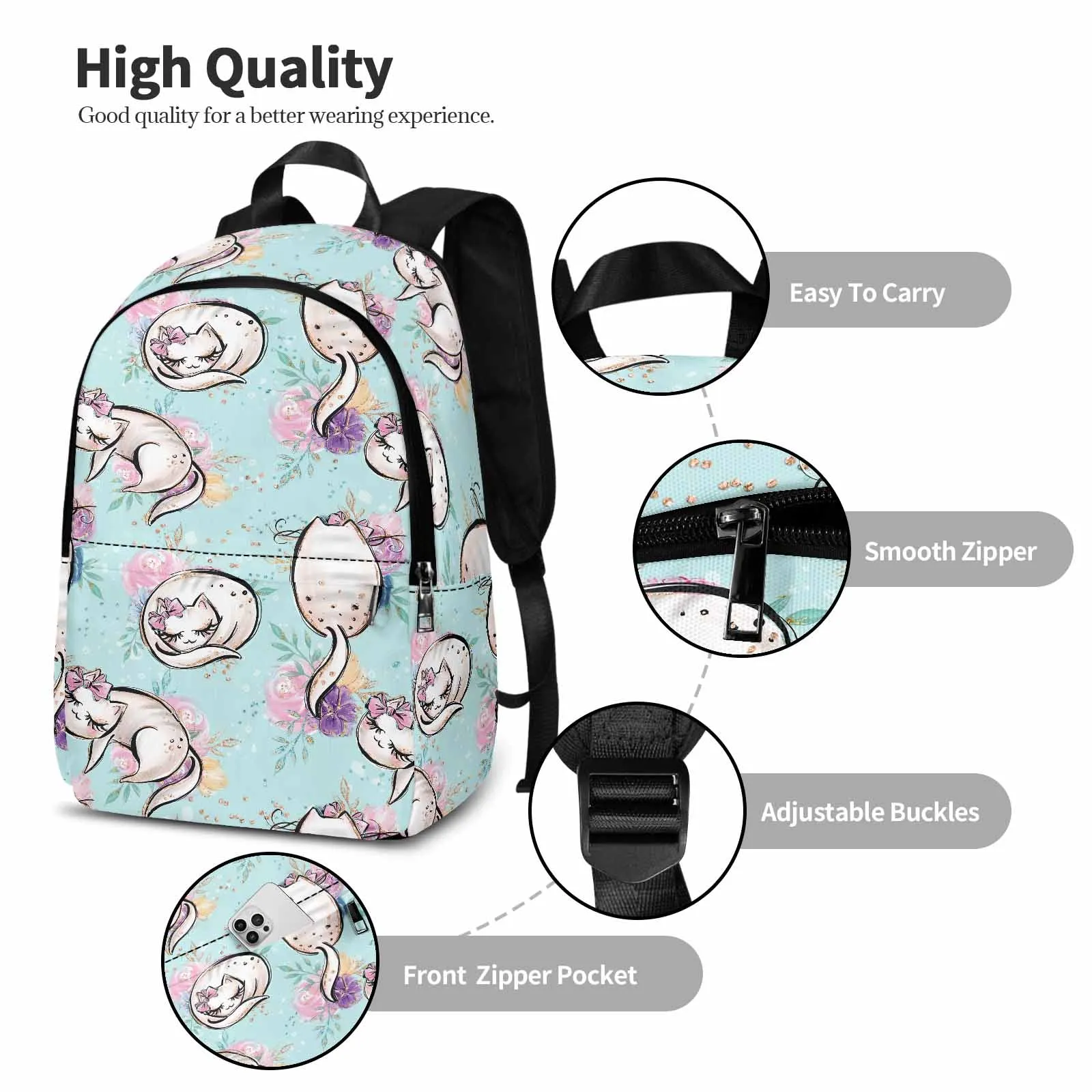 Blue Cats  Adult Casual Backpack