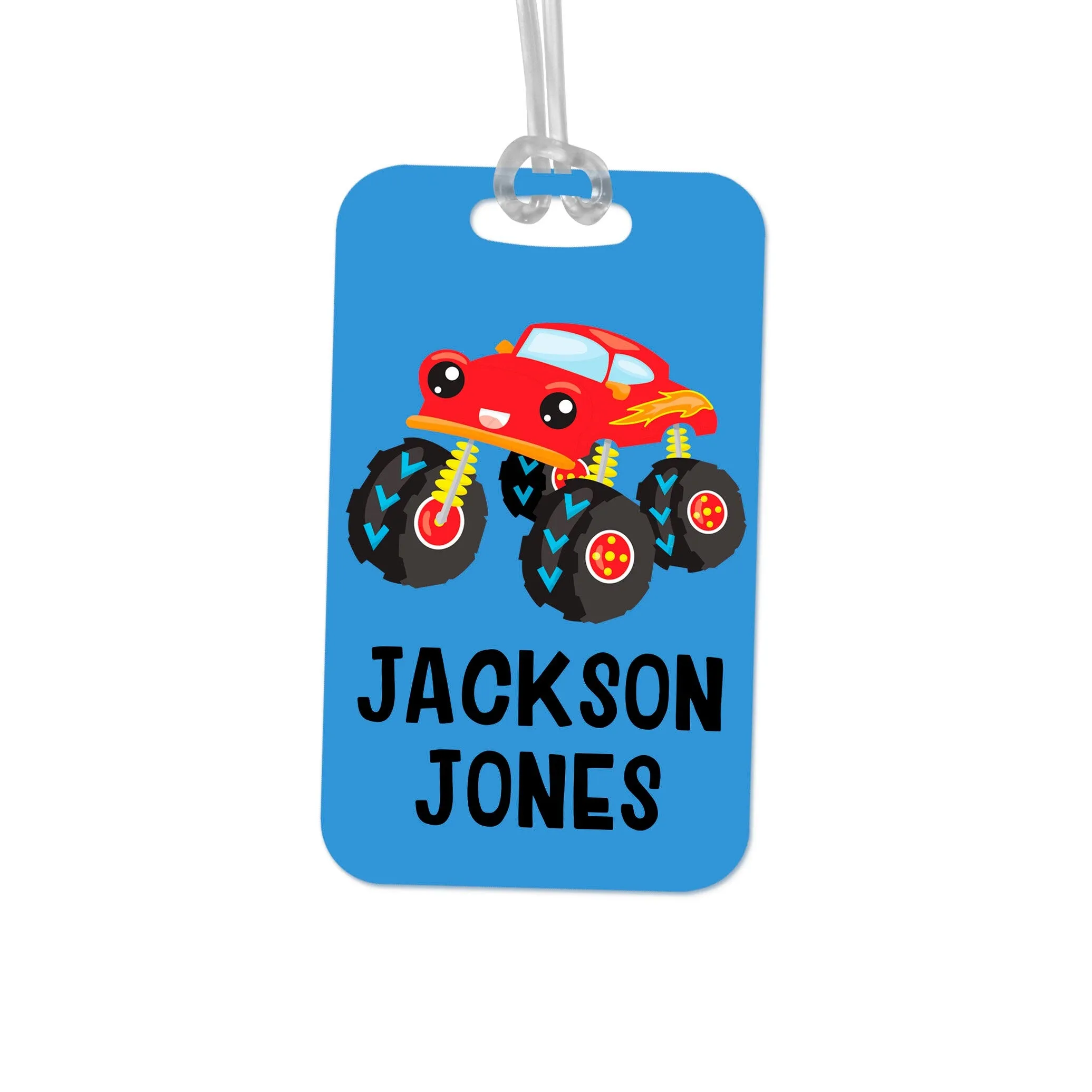 Boys Backpack Name Tag, Monster Truck School Bag Tag, Boy Back to School Gift