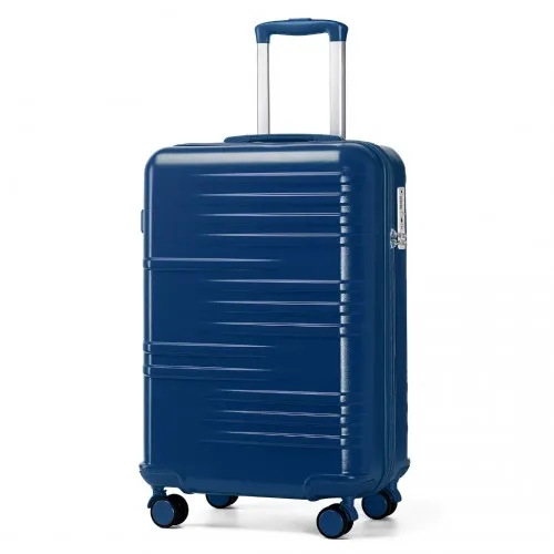 British Traveller 20 Inch Polycarbonate and ABS Hard Shell Suitcase with TSA Lock - Navy | Durable & Stylish