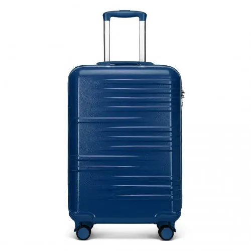 British Traveller 20 Inch Polycarbonate and ABS Hard Shell Suitcase with TSA Lock - Navy | Durable & Stylish