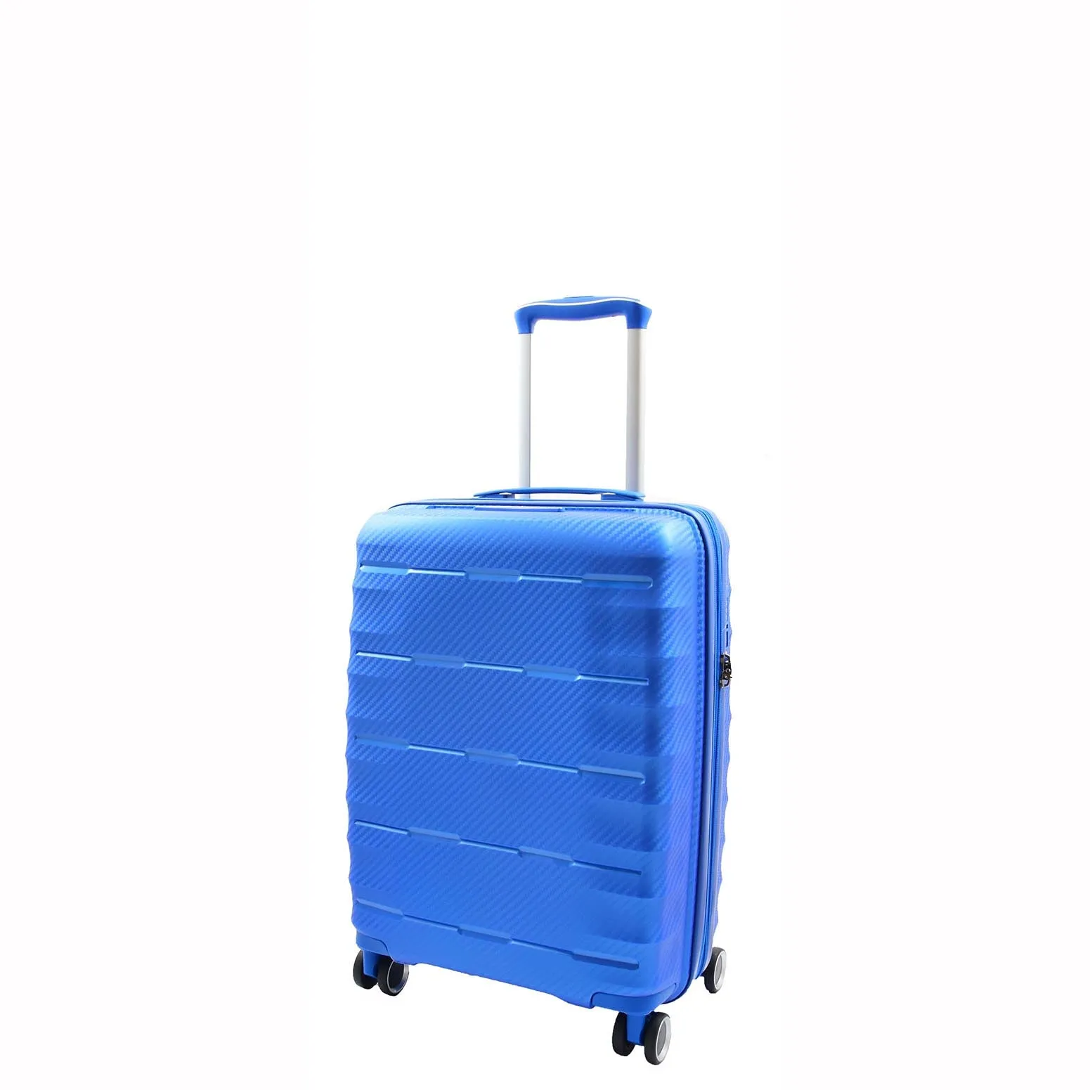 Cabin Size 8 Wheeled Expandable ABS Luggage Pluto Blue