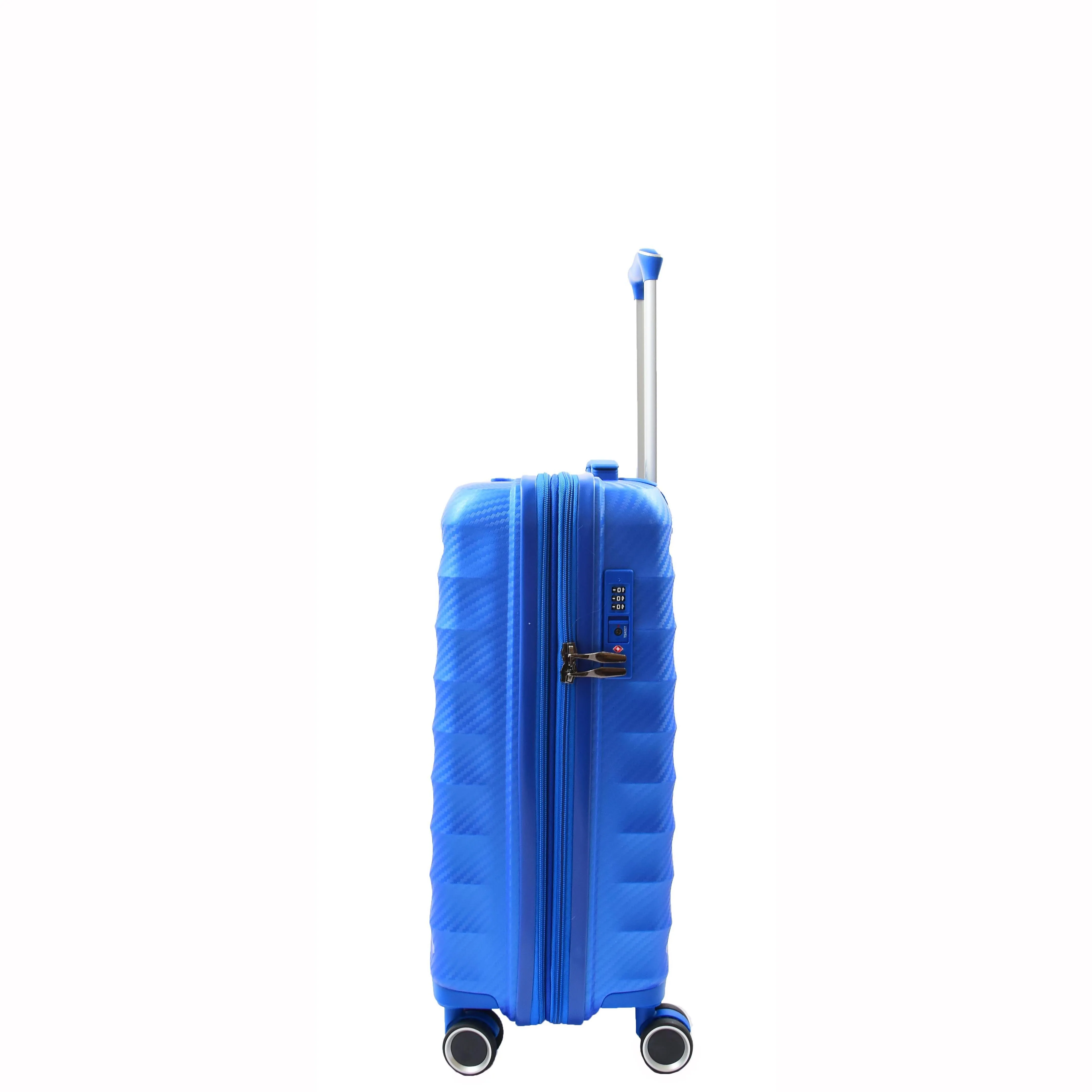 Cabin Size 8 Wheeled Expandable ABS Luggage Pluto Blue