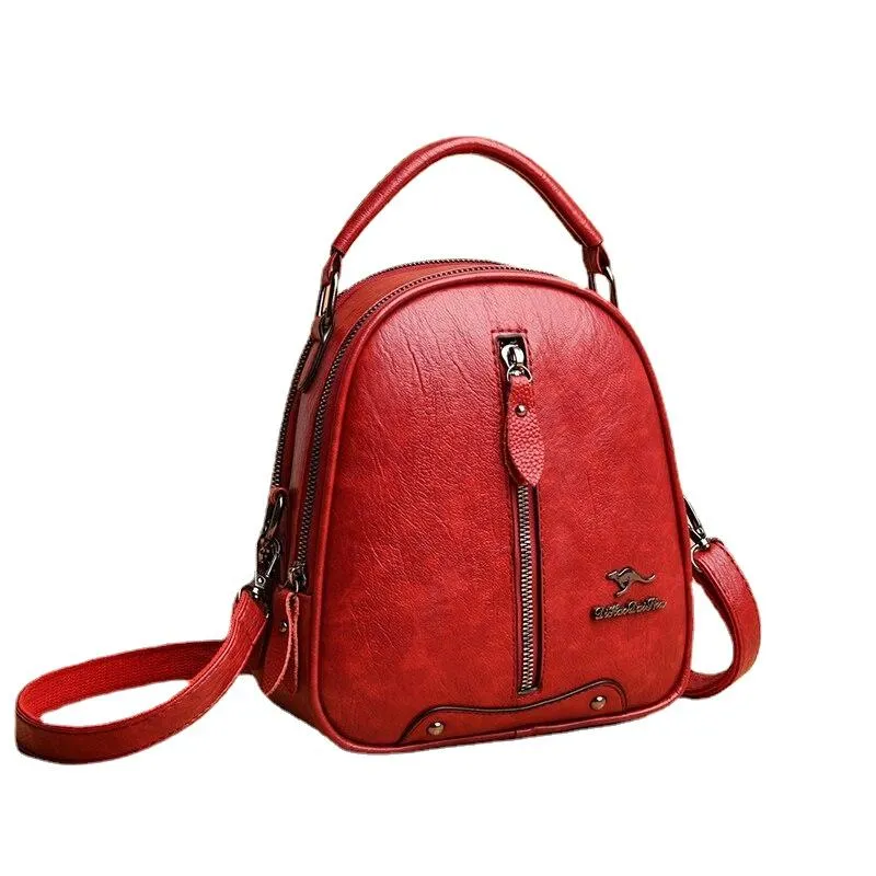 Casual Multifunctional Women‘s Leather Backpacks For Travel School