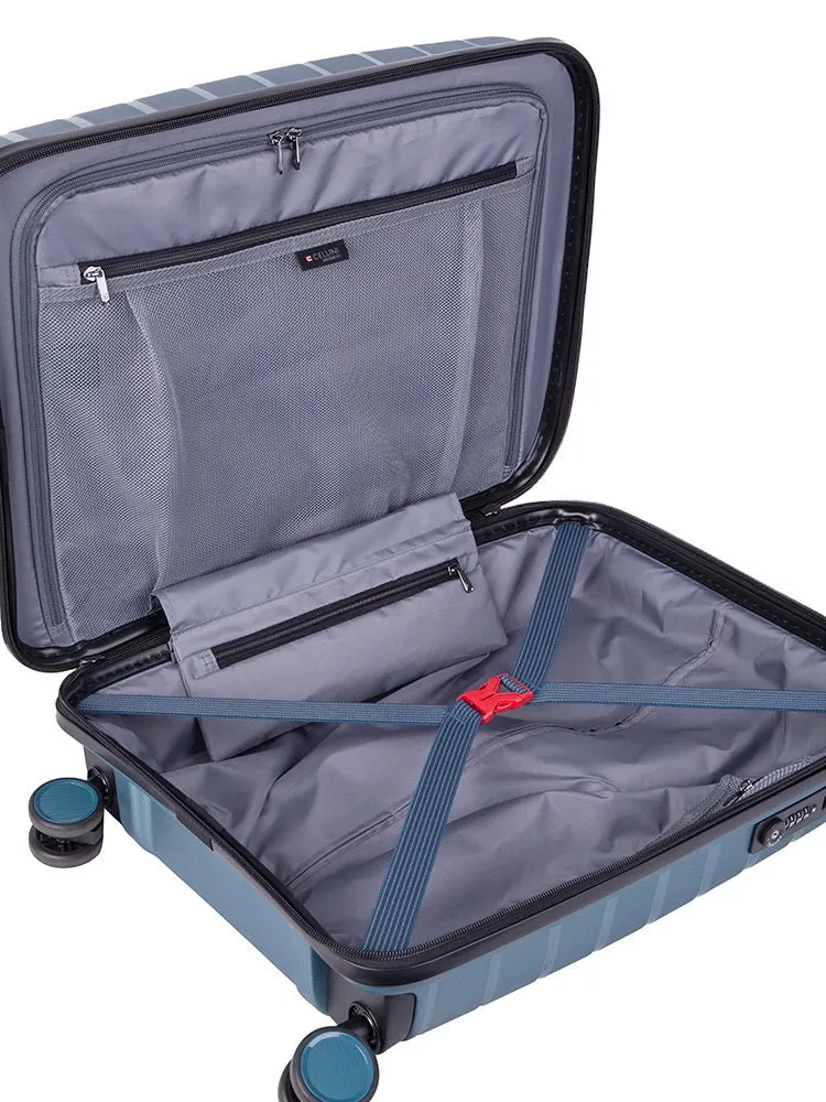 Cellini Microlite Hardshell 53cm Spinner Carry On Steel Blue (2.43kg)