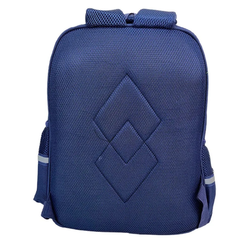 Cobalt & Dark Blue Crest Design School Backpack for Kids