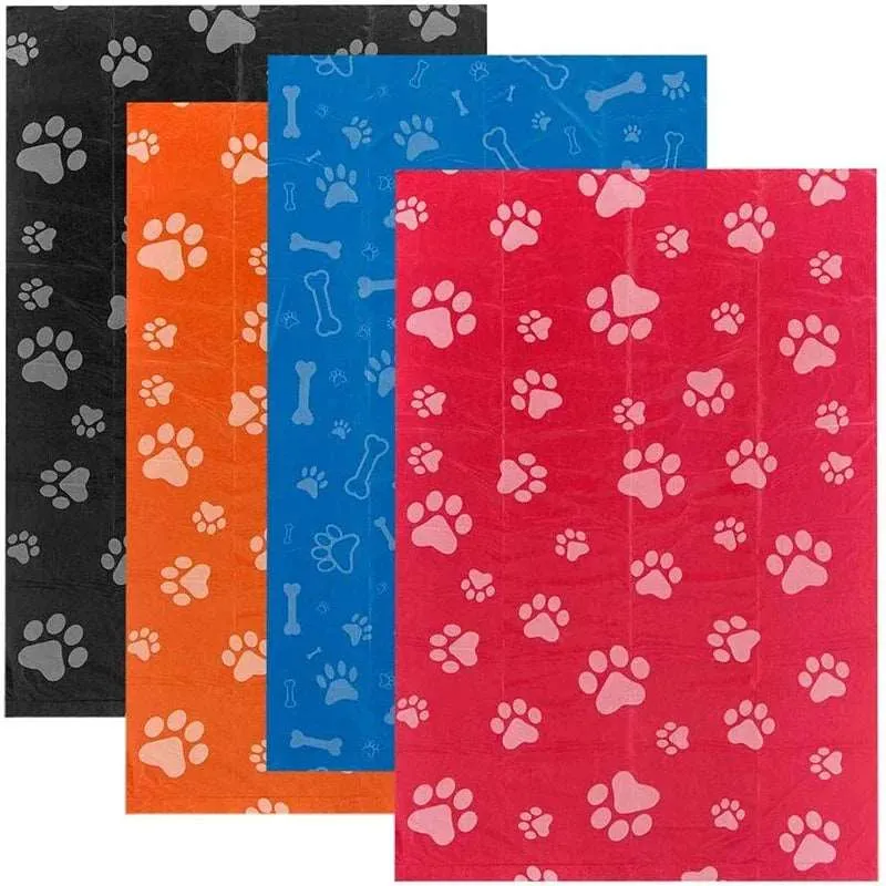 Colorful Dog Poop Bags – 100 Rolls with Paw Print Design for Easy Cleanup