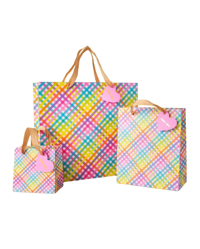 Colorful Gingham Gift Bags