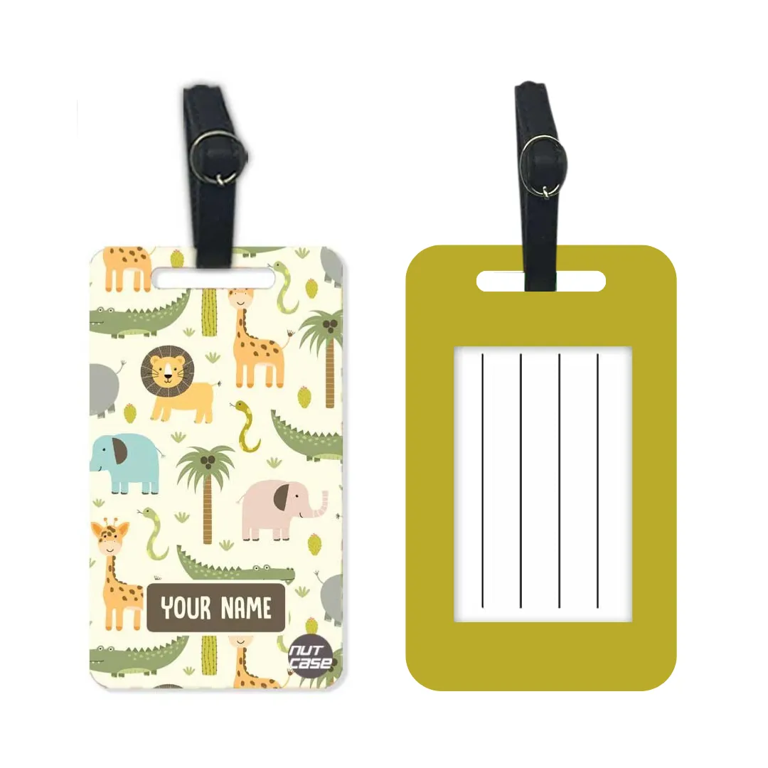 Customized Passport Cover with Baggage Tag Set for Children - Wild Animals