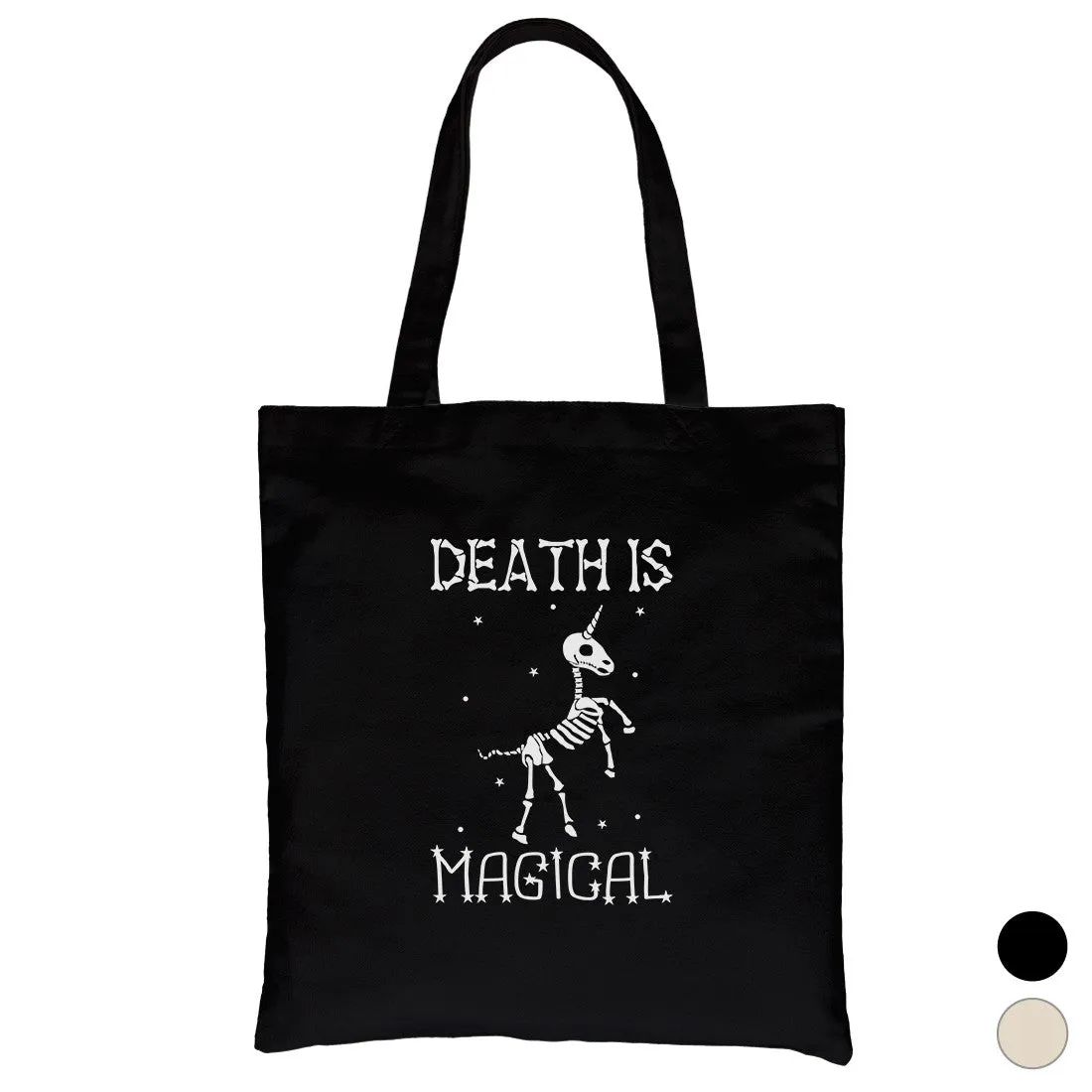 Death is Megical Unicorn Skeleton Halloween Canvas Shoulder Bag