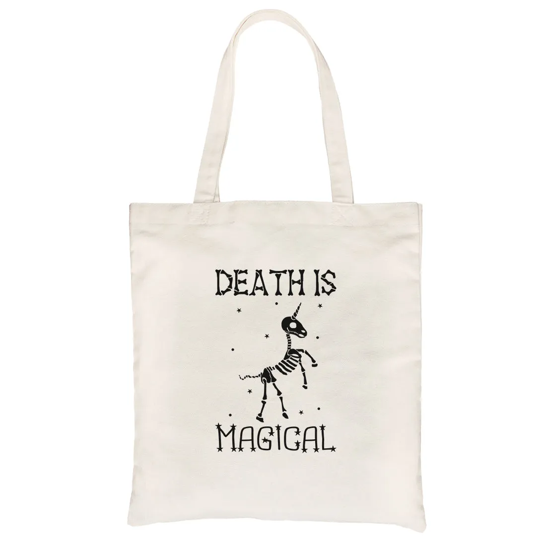 Death is Megical Unicorn Skeleton Halloween Canvas Shoulder Bag