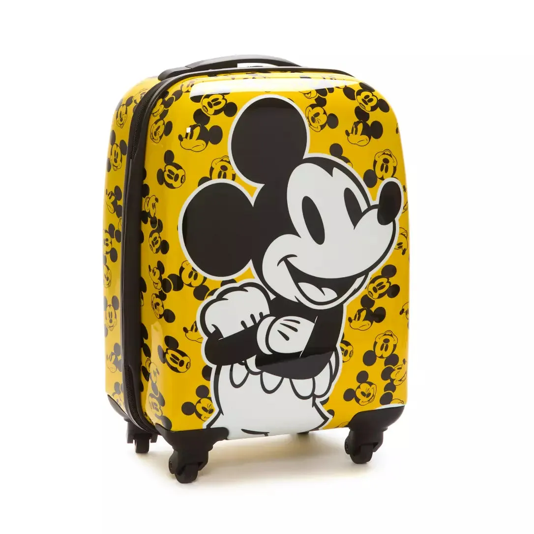 Disney Store Mickey Mouse Yellow Rolling Luggage