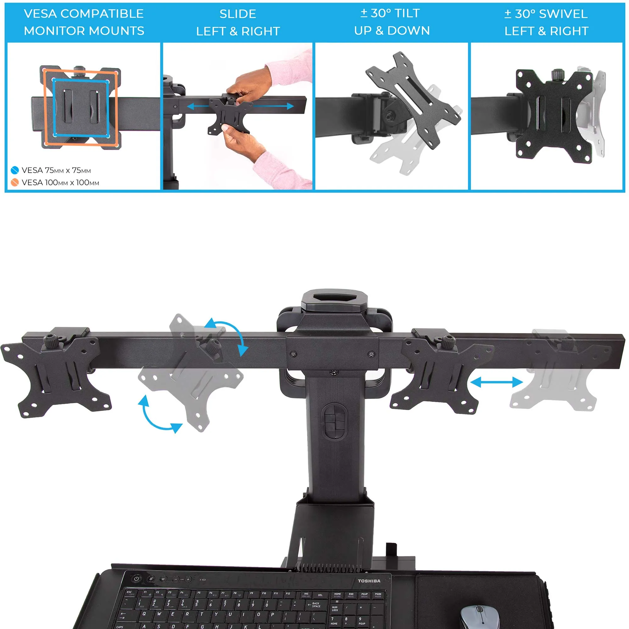 Dual Monitor Mobile Workstation