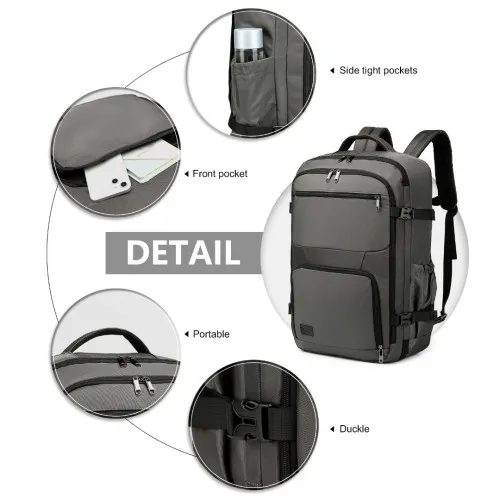 EM2207 Kono Multifunctional Portable Travel Backpack Cabin Luggage Bag - Grey: Versatile & Stylish Travel Companion