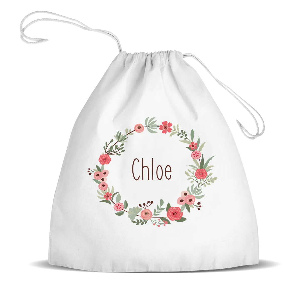 Flower Wreath Premium Drawstring Bag