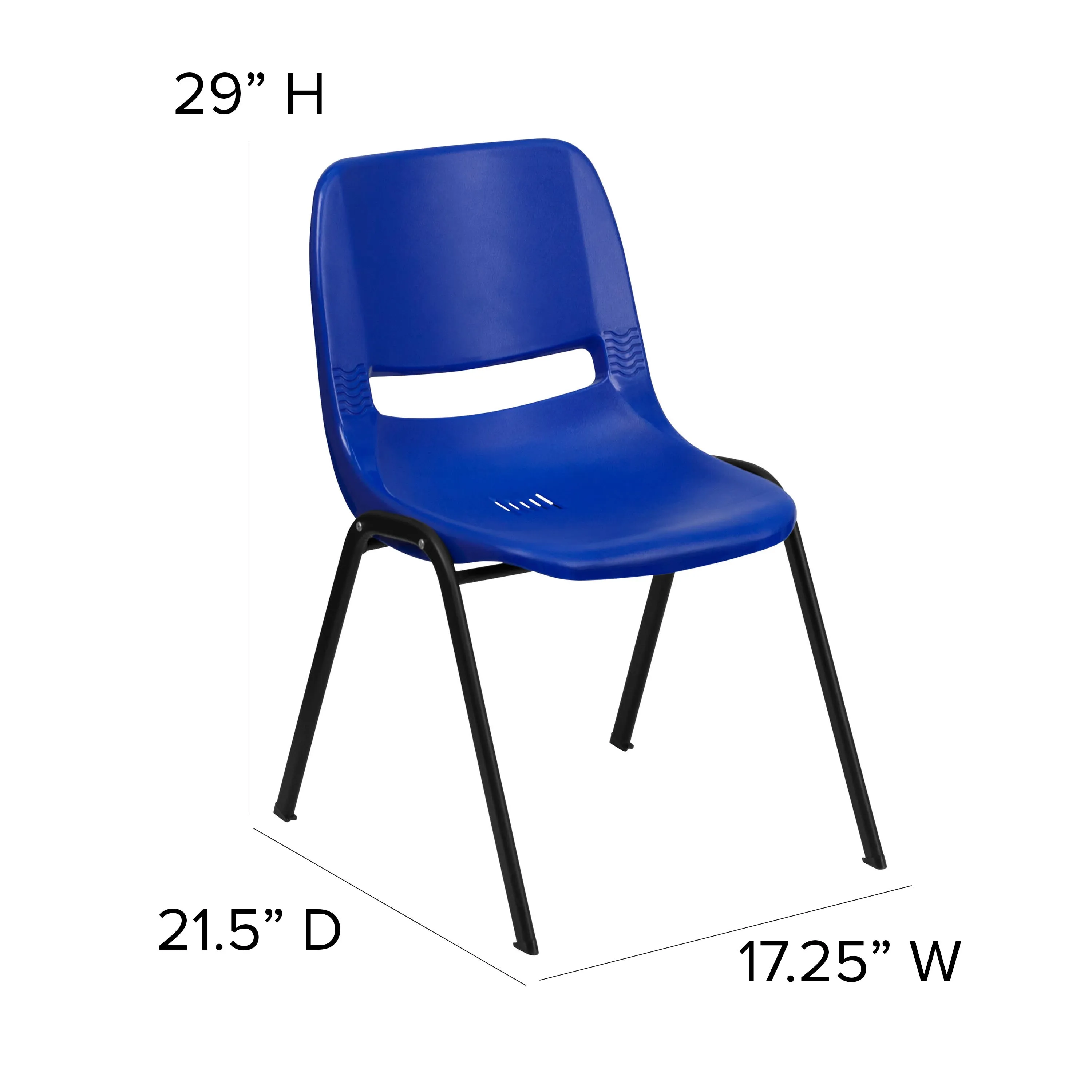 HERCULES Series 661 lb. Capacity Ergonomic Shell Stack Chair with 16'' Seat Height