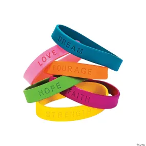 Inspirational Sayings Rubber Bracelets | 24ct