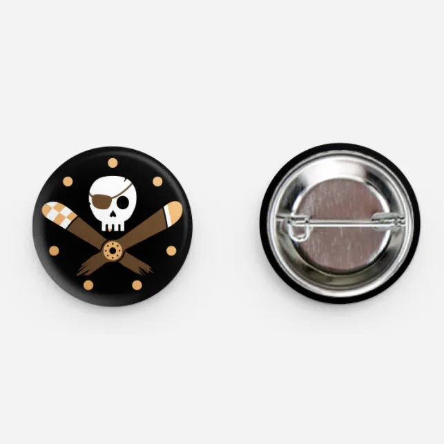 Jolly Roger Pilot Button 1.25"