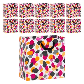 Jungle Spots Animal Print Paper Gift Bags and Party Favor Bags, Small 6.5x5x6.5" (10 Pack)