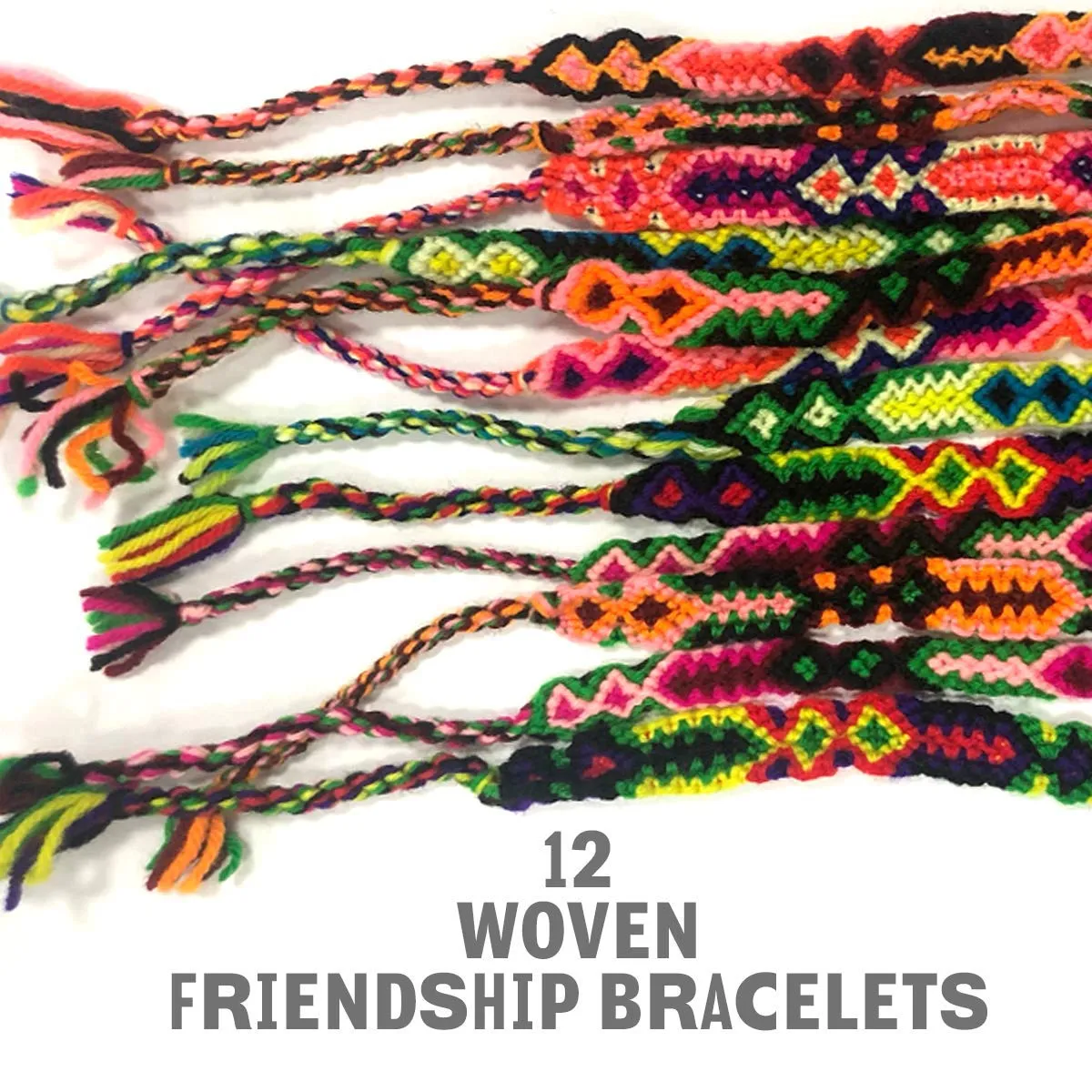 Kicko Friendship Bracelets Woven - 12 Pack - Cool Colorful Friendship Bracelets -