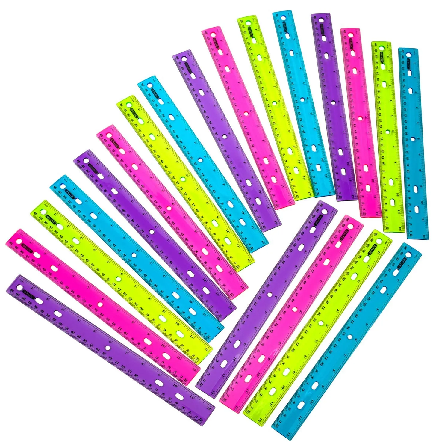 Kicko Ruler  Color Jewel Tones Rulers  20 Pack - 12 Inch Measuring Tool  School