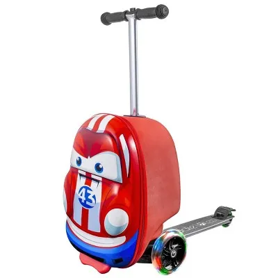 Kiddietotes Kids' Hardside Carry On Suitcase Scooter - Racecar