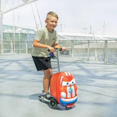 Kiddietotes Kids' Hardside Carry On Suitcase Scooter - Racecar