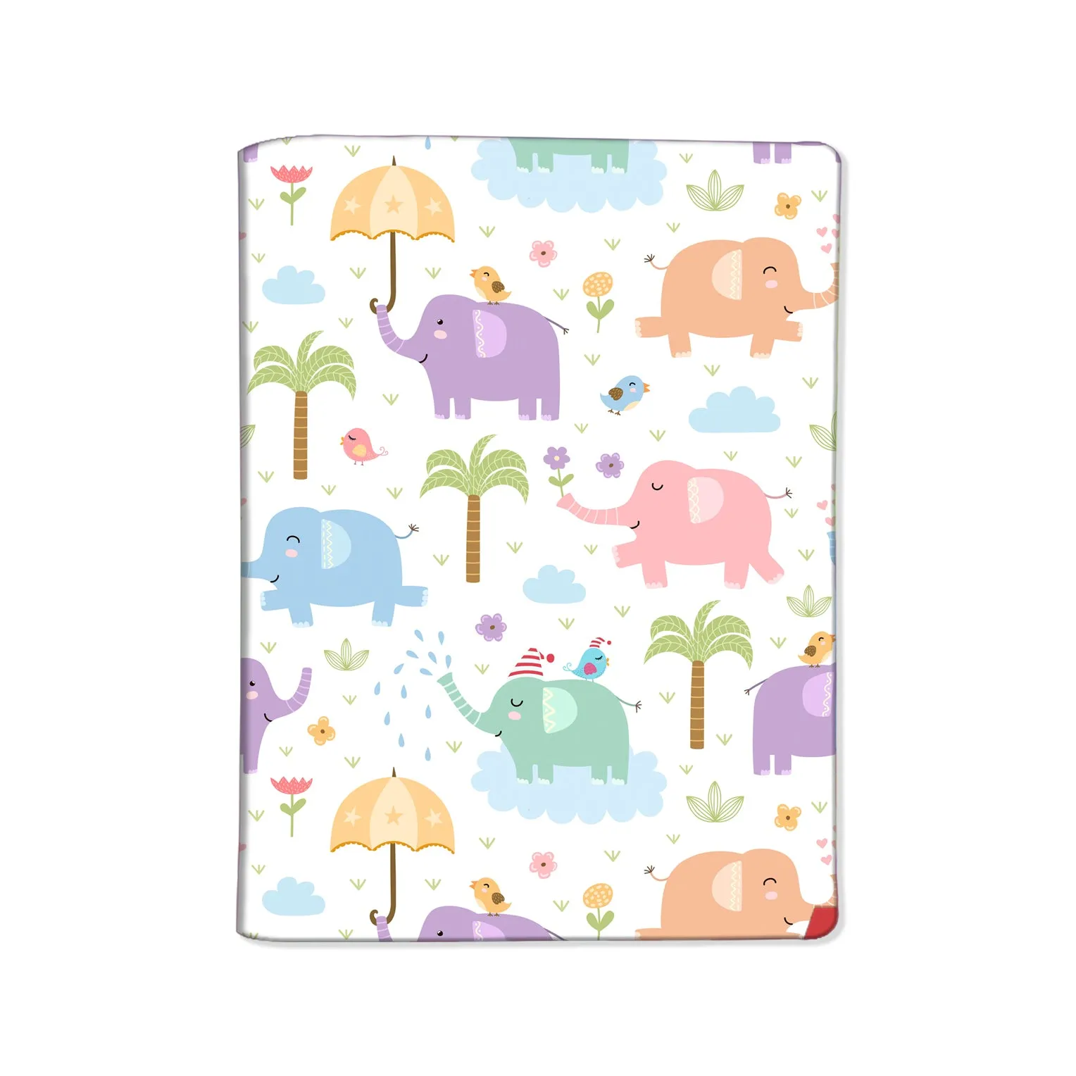 Kids Designer Travel Passport Cover Holder with Luggage Tag - Cute Elephant