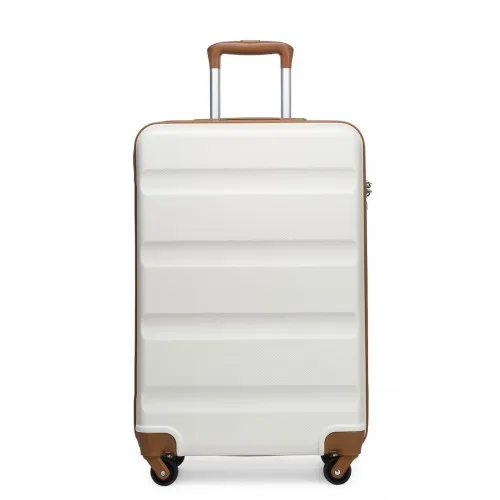 Kono 19 Inch Cabin Size Carry On Suitcase - Lightweight ABS Hardshell with TSA Lock - Cream